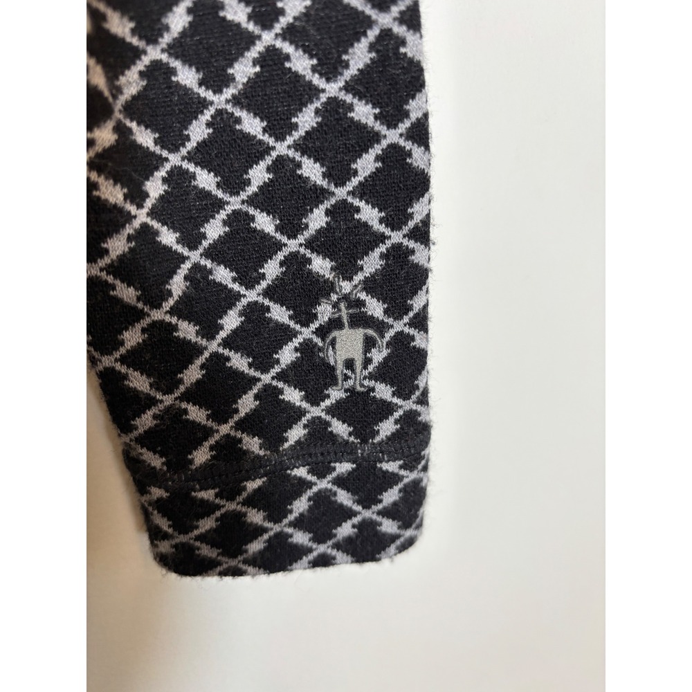 Smartwool Merino 250 Base Layer Womens Small Black White Geometric 1/4 Zip Top - Picture 7 of 10